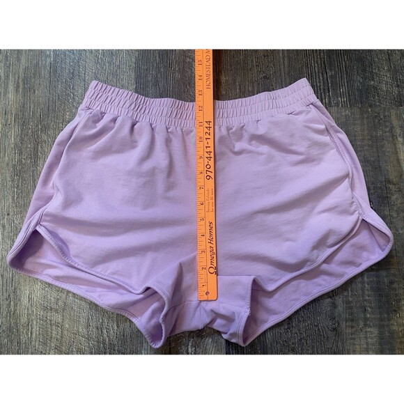 Pact Women’s Large Organic Cotton Pull On Shorts Purple Lavender with Pockets - Picture 9 of 10